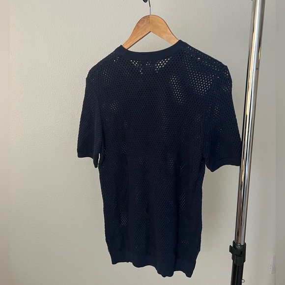 Topman crochet tee in navy - Picture 3 of 3